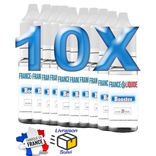 Booster de Nicotine 10 x Flacons de 10ML en 20MG 50% PG/ 50% VG pour le Diy E-liquide Fabriqué en France