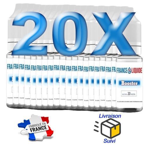 Booster de Nicotine 20 x Flacons de 10ML en 20MG 50% PG/ 50% VG pour le Diy E-liquide Fabriqué en France