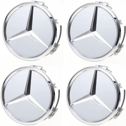 4pcs Capuchons De Centre De Roue (Compatible-75bz-Sliver) Pour Mercedes Benz, 75mm/2.95 Capuchons De Moyeu De Roue De Voiture Couvercle De Moyeu Abs