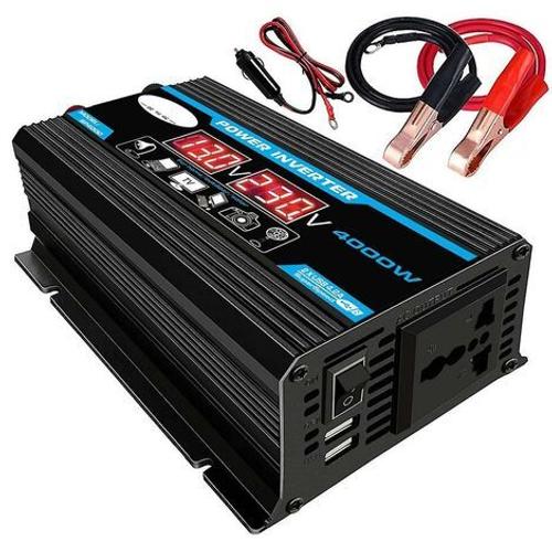 Convertisseur De Tension 4000w 12v 220v/110v Led Ac Voiture Onduleur Convertisseur Chargeur Adaptateur Inverseur Double Usb Transformateur Modifiã© Onde Sinuso?Dale