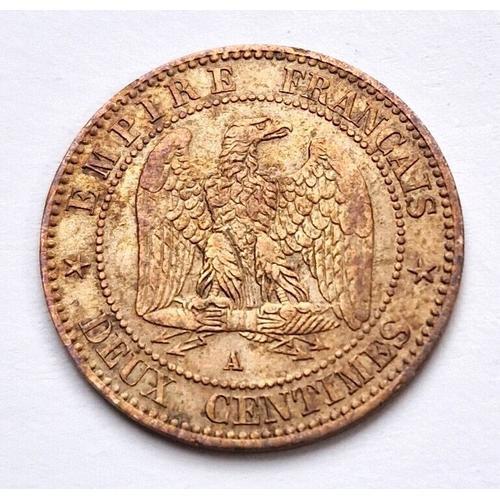 Pièce De Monnaie 2 Centimes Napoléon Iii, Tête Laurée 1861 (A) Empire Français
