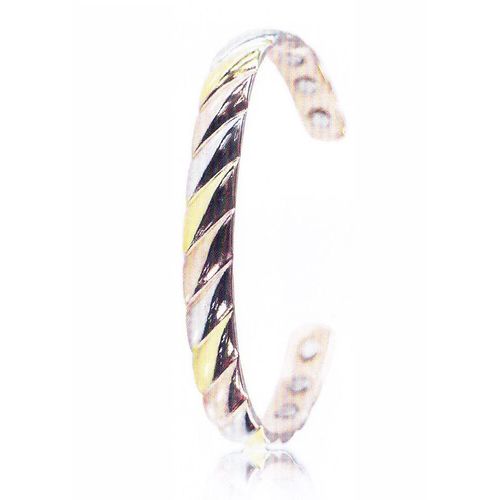 Bracelet Magnétique Cuivre Coloris Or Rose, Or Jaune Et Argent Longueur 14 Cm