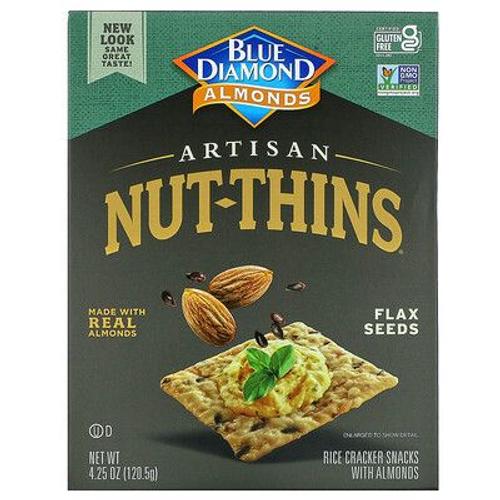 Blue Diamond Artisanal Nut-Thins, En-Cas Aux Graines De Lin Et Aux Amandes, 120,5 G