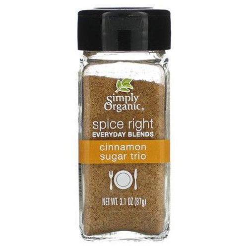 Simply Organic Mélanges D'épices Pour Tous Les Jours, Trio De Sucre Et De Cannelle, 87 G