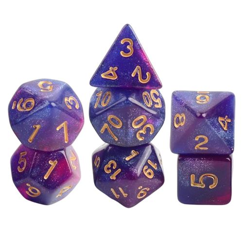 7x Polydrique Ds Party Game Jeu De Ds Pour Dnd Jeu De Table Star Violet