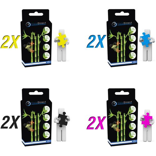 8 Cartouches D'encre Type Lm100bk X2 Noir 500 Pages, Lm100c X2 Cyan Lm100m X2 Magenta Lm100y X2 Jaune 600 Pages, Pour Lexmark Platinum Pro 908