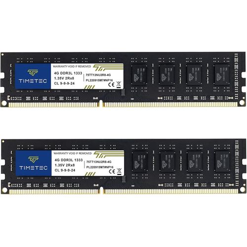 8 Go KIT (2x4Go) DDR3 1333MHz PC3-10600 Non ECC Unbuffered 1,35V CL9 2Rx8 Dual Rank 240 Pin UDIMM Desktop PC RAM Module de mmoire Mise  Niveau