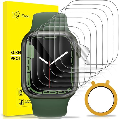 8 Pack Screen Protector For Apple Watch Series 9/8/7 45mm [Full Coverage] [Bubble-Free] [Anti-Scratch] Hd Clear Soft Tpu Screen Protector Film For Iwatch Series 8/7 45mm