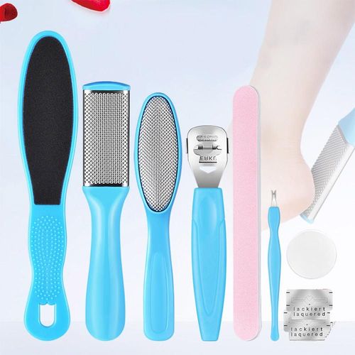8 Pieces/Ensemble Outil De Soin Des Pieds Mort Dur Peau Callosites Decapant Grattoir Pedicure Rape Outils Portable Cuticule Poussoir Ongles Pied Fichier Ensemble