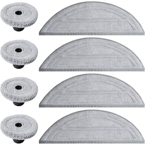 8 Pices Chiffon De Nettoyage Pour Roborock Saros 10 Robot Aspirateur Pice De Rechange,4 Chiffon + 4 Bord Chiffon De Nettoyage Accessoires[SSE7113554]