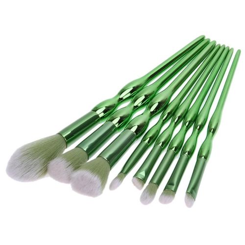 8 Pices Vert Gourde Ensembles Maquillage Brosse Poudre Fard  Paupires Contour Blush Brosse Ensemble Brillant Poigne Brosse Cosmtique