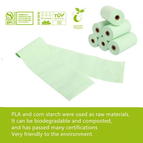 8 Rouleaux De Sacs  Djections Biodgradables Teal Solid + Distributeur D'os, Sacs  Djections Compostables En Pla D'amidon De Mas