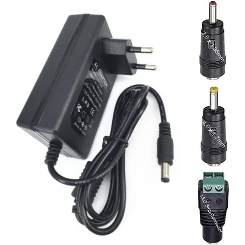 80-240V AC/DC Adaptateur DC 12V 3A 36W Chargeur 5,5 x 2,1/2,5mm Mural Alimentation pour Strip LED / S Imprimante / Ruban LED / TFT / cran LCD / Routeur etc (DC Power Supply)