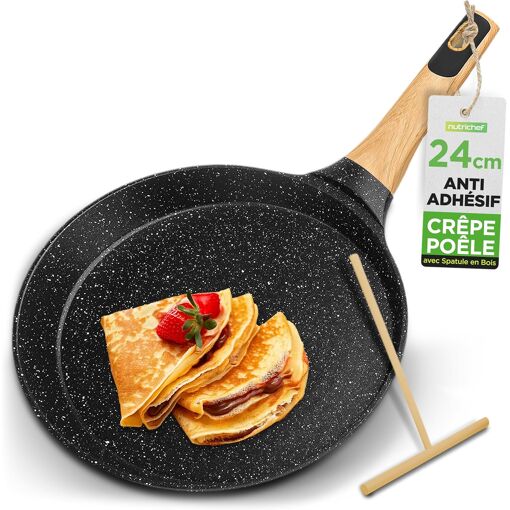 SUBZONAL-Poêle à Crêpes Antiadhésive 24 cm -Crêpière Induction avec...
