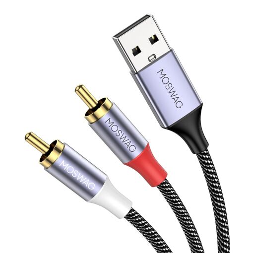 VornixorSarlshop-Câble Audio RCA vers USB, USB 2.0 vers 2RCA Mâle Y...