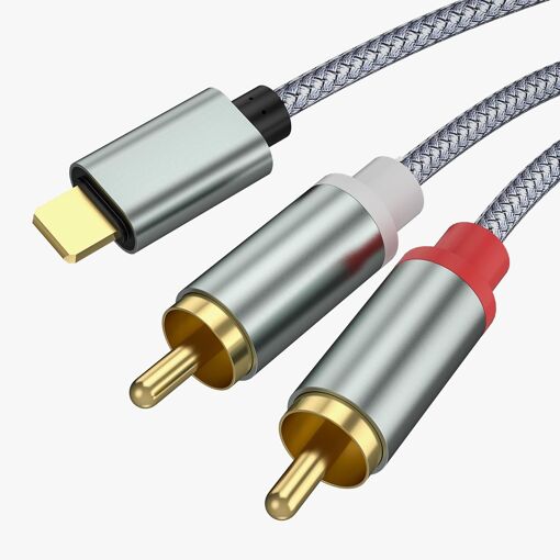 VornixorSarlshop-Câble RCA pour iPhone, Lightning Mâle vers 2RCA Mâ...