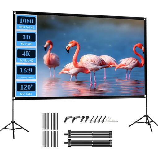 Vornixorsarlshop-Ecran Videoprojecteur 120 Pouces, Ecran De Project...