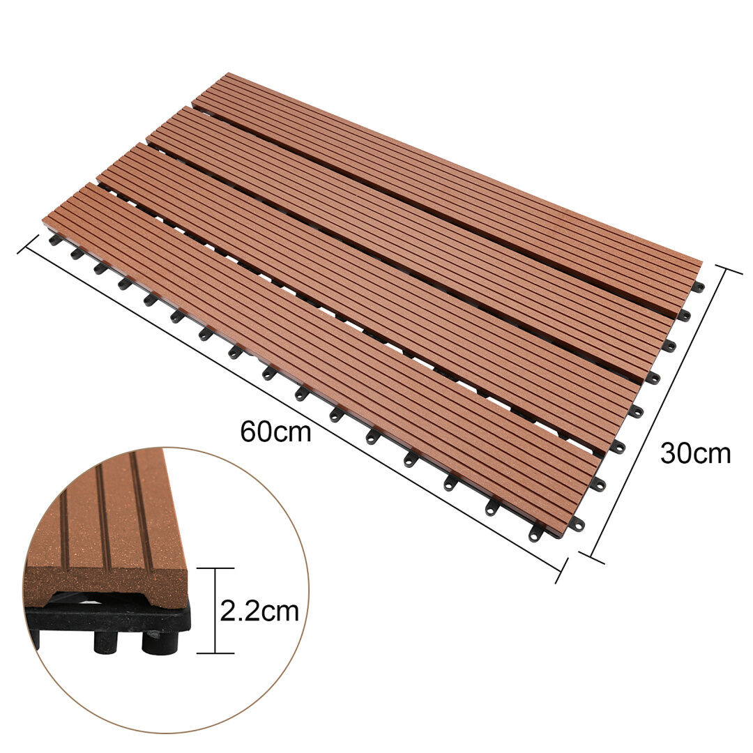 30x Dalle terrasse composite effet bois Dalles de Jardin clipsables...