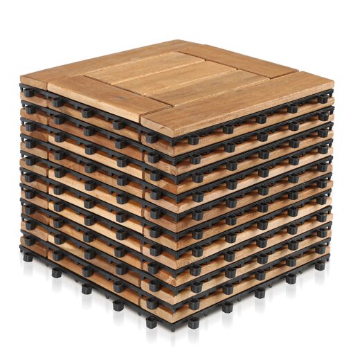 110x Dalles de terrasse bois d¿acacia certifié dalle 30x39cm systèm...