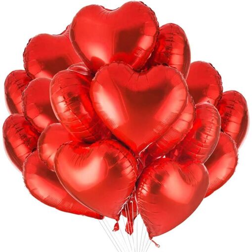 MEVRONISSHOP-Forme de Coeur Ballons,30 pcs Ballon Coeur Rouge,Ballo...