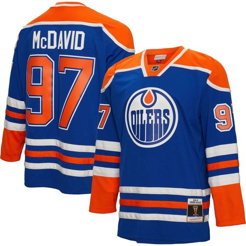 Maillot De Joueur De La Ligne Bleue Mitchell & Ness Connor Mcdavid Bleu Des Oilers D'edmonton 2015/16 Pour Hommes