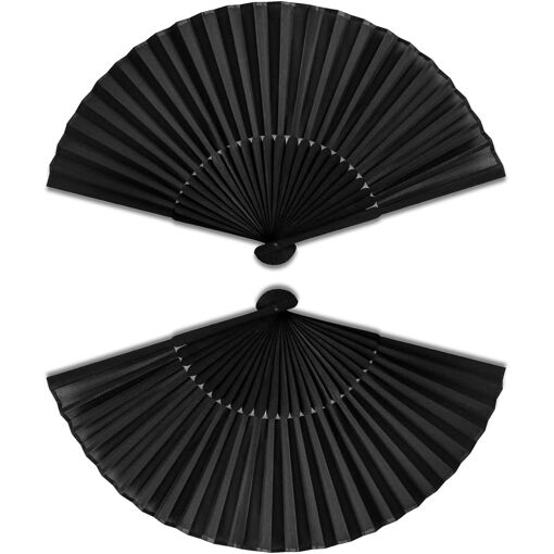 MEVRONISSHOP-2 Piéces Éventails Pliants,noir ventilateur pliant ven...