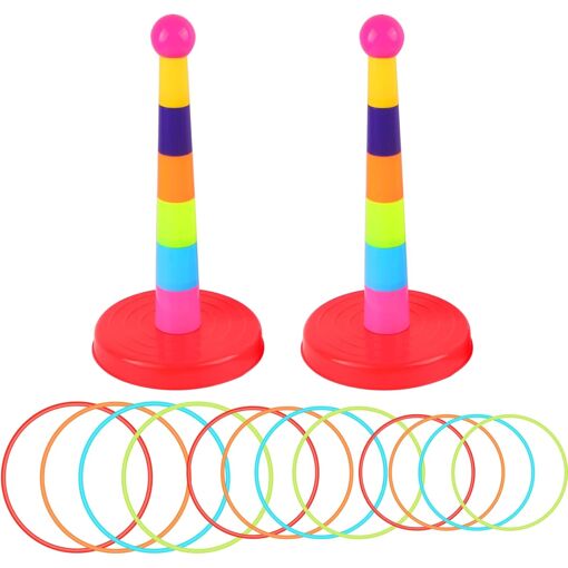 MEVRONISSHOP-Lancer d'anneaux pour Enfants avec 24 Anneaux de Lance...
