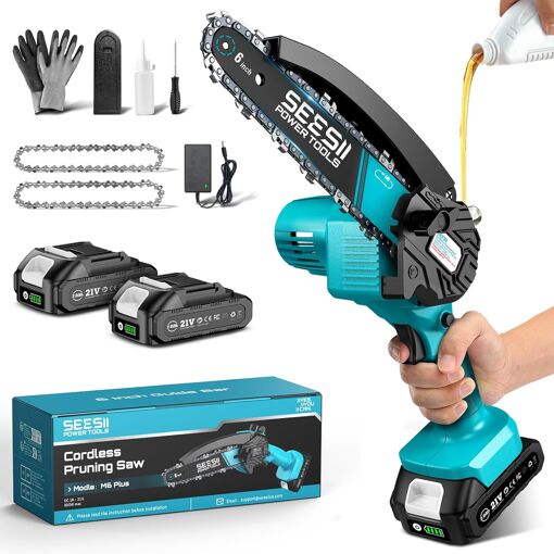 MEVRONISSHOP-Mini Tronçonneuse à Batterie, 6 Pouces Tronçonneuse Él...
