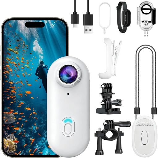 Mevronisshop-Mini Caméra Sport 4k Wifi,Camera Action Magnétique Ip6...