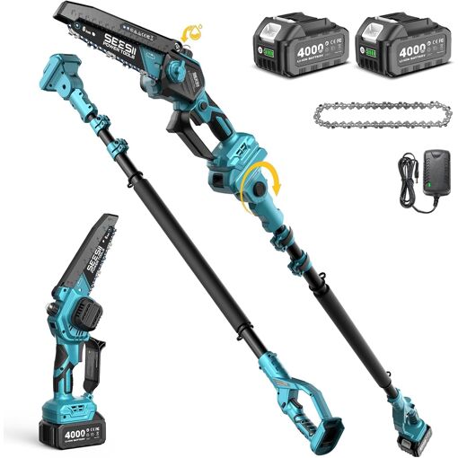 MEVRONISSHOP-SEESII 2-in-1 Elagueuse sur Perche, Mini Tronçonneuse ...