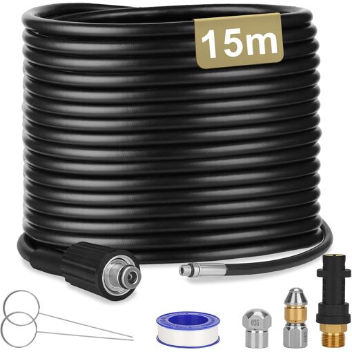 MEVRONISSHOP-15m Tuyau Déboucheur Canalisation pour Nettoyeur Haute...