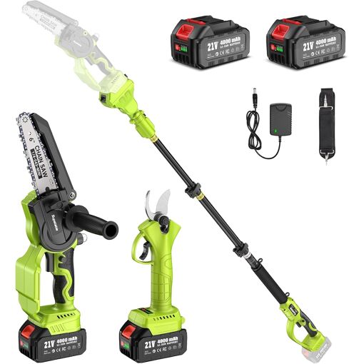 MEVRONISSHOP-Mini Tronconneuse avec Perche 6 Pouces & Secateur Elec...