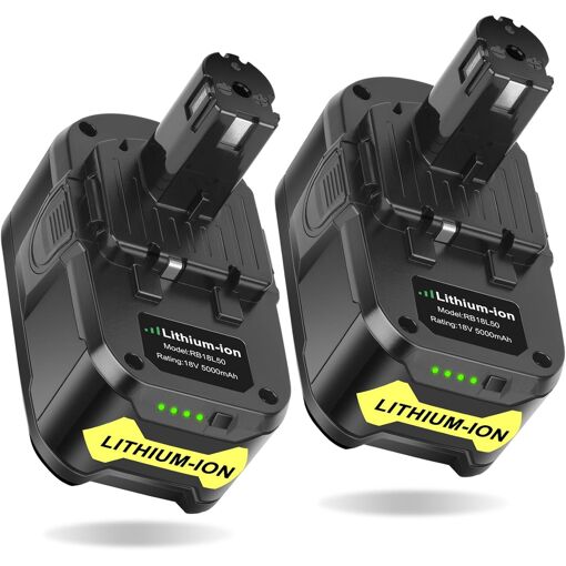MEVRONISSHOP-2Pack 18V 5000mAh Remplacement pour Ryobi 18V Batterie...