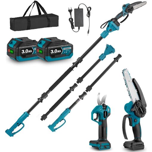 MEVRONISSHOP-4 en 1 elagueuse batterie & Élagueuse sur perche sans ...