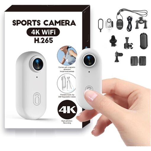 Mevronisshop-Mini Caméra Vlog Sport 4k¿Camera Sport Chien 360 Degré...