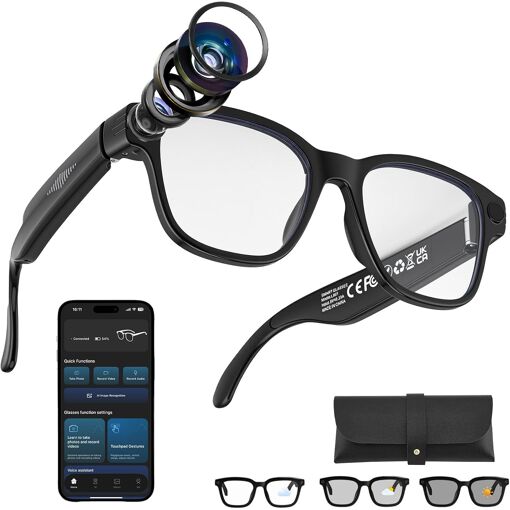 MEVRONISSHOP-Lunette Camera Lunettes intelligentes IA, Smartglasses...
