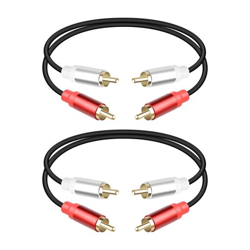 MEVRONISSHOP-Câble Audio RCA 0,3m, Court 2RCA Mâle vers 2RCA Mâle C...