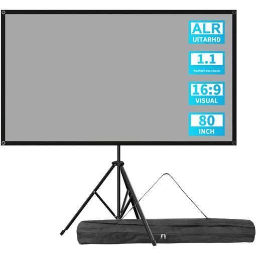 MEVRONISSHOP-80¿ALR Écran Videoprojecteur avec Trépied, 4K HD 16:9 ...