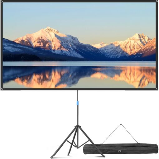 MEVRONISSHOP-80¿Écran Videoprojecteur avec Trépied, 4K HD 16:9 Ecra...