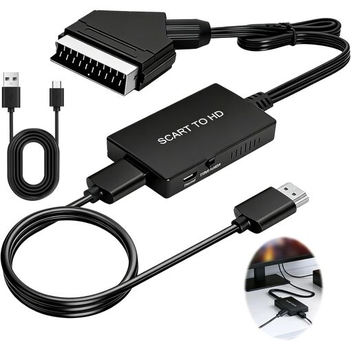 MEVRONISSHOP-Adaptateur Péritel vers HDMI, Convertisseur Vidéo/Audi...
