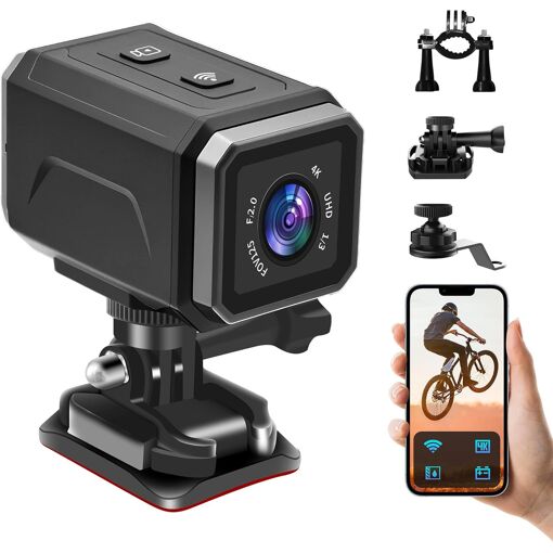 Mevronisshop-Mini Caméra D'action 4k, Wifi Camera Moto 120°, Sport ...