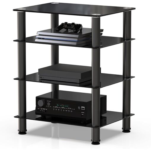 MEVRONISSHOP-Meuble HiFi avec 4 Etagères pour Platine Vinyle Meuble...