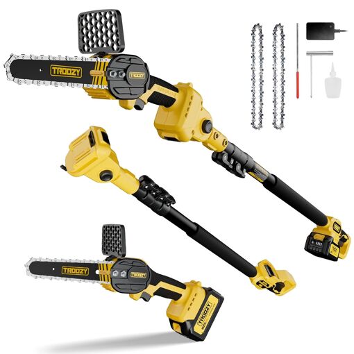 MEVRONISSHOP-Mini Tronconneuse a Batterie 2-EN-1 Elagueuse sur Perc...