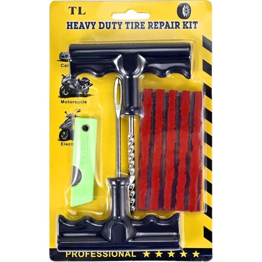 Mevronisshop-Meche Pneu Crevaison, 13pcs Kit De Réparation De Pneus...