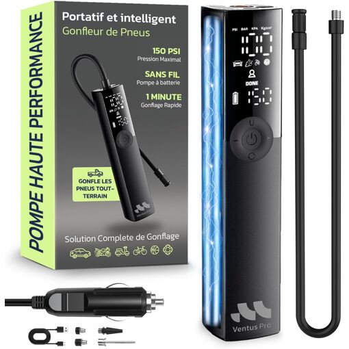 Mevronisshop-Compresseur À Air Portatif, Gonfleur De Pneu Premium, ...