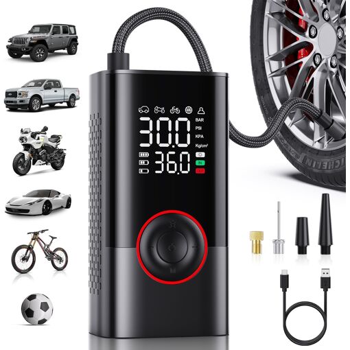 MEVRONISSHOP-Gonfleur de pneu portable avec compresseur ¿ Mini pomp...