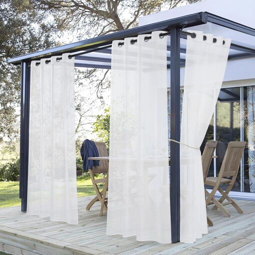 Mevronisshop-Rideau Extérieur - Rideaux Voilages Blanc Exterieur Po...