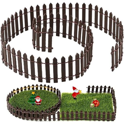 Mevronisshop-Clôture De Jardin Miniature, Clôtures En Bois Brun Clô...