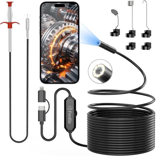 MEVRONISSHOP-Camera Endoscopique avec Lumière, Endoscope Camera HD ...