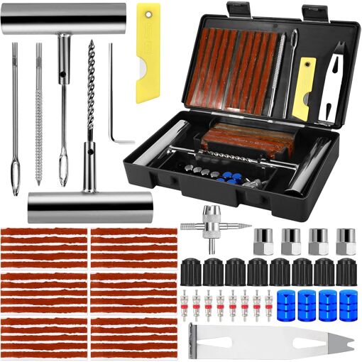 Mevronisshop-Kit Reparation Pneu Voiture 64pcs, Kit Meche Pneu Voit...
